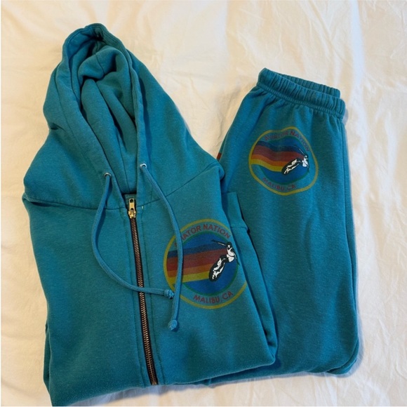 Aviator Nation Other - Aviator Nation Teal Lounge Set